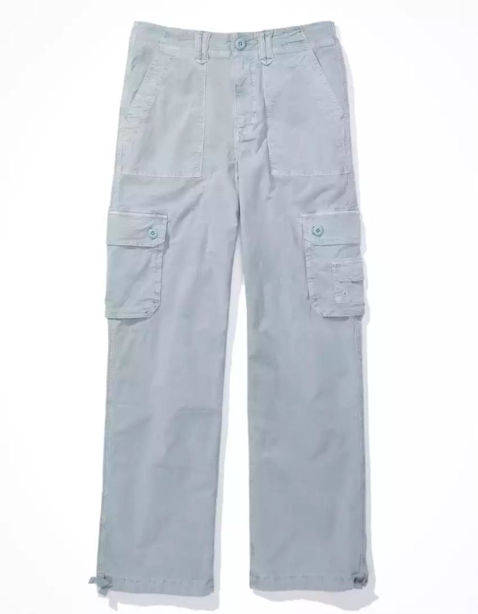 Jean American Eagle AE Snappy Stretch Baggy Cargo Jogger Bleu Femme | DKZ-61083263